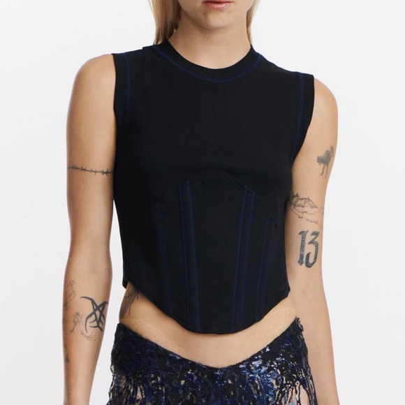 SOLD - Unisex Dion Lee Black Sleeveless Top - Picture 15 of 15